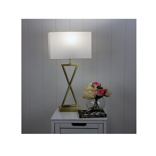 Stylish Bedside Lamp With Polyester Shade