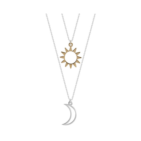 Sun And Moon Layered Necklace