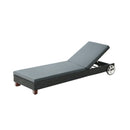 Sun Lounge Wicker Lounger Day Bed Wheel Patio Outdoor Furniture
