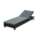 Sun Lounge Wicker Lounger Day Bed Wheel Patio Outdoor Furniture