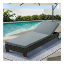 Sun Lounge Wicker Lounger Day Bed Wheel Patio Outdoor Furniture