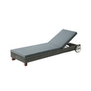 Sun Lounge Wicker Lounger Day Bed Wheel Patio Outdoor Furniture