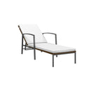 Sun Lounger Garden With Cushion Poly Rattan Brown