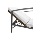 Sun Lounger Garden With Cushion Poly Rattan Brown
