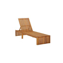 Sun Lounger Solid Acacia Wood Adjustable Backrest