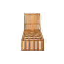 Sun Lounger Solid Acacia Wood Adjustable Backrest