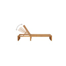 Sun Lounger Solid Acacia Wood Adjustable Backrest