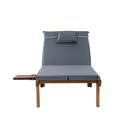 Sun Lounger Wicker Lounge Day Bed Wheel Patio Outdoor Furniture
