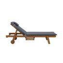 Sun Lounger Wicker Lounge Day Bed Wheel Patio Outdoor Furniture