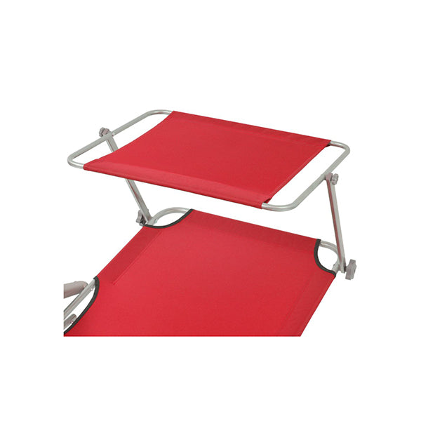 Sun Lounger With Canopy Steel Red