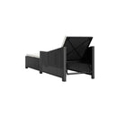 Sun Lounger With Cream White Cushion Black Poly Rattan