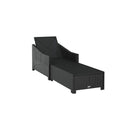 Sun Lounger With Cream White Cushion Black Poly Rattan