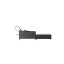 Sun Lounger With Cream White Cushion Black Poly Rattan