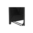Sun Lounger With Cream White Cushion Black Poly Rattan