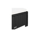 Sun Lounger With Cream White Cushion Black Poly Rattan