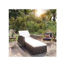 Sun Lounger With Cream White Cushion Poly Rattan Black