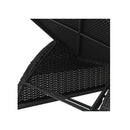 Sun Lounger With Cream White Cushion Poly Rattan Black