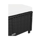 Sun Lounger With Cream White Cushion Poly Rattan Black