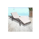 Sun Lounger Poly Rattan Brown With Cushion