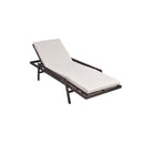 Sun Lounger Poly Rattan Brown With Cushion