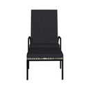Sun Lounger With Footrest Pe Rattan Grey