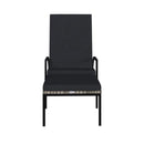 Sun Lounger With Footrest Pe Rattan Grey