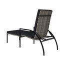 Sun Lounger With Footrest Pe Rattan Grey