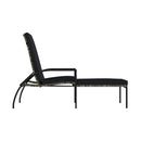 Sun Lounger With Footrest Pe Rattan Grey