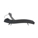 Sun Lounger Poly Rattan And Textilene Black