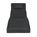 Sun Lounger Poly Rattan And Textilene Black