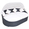 Sun Lounger With Canopy & Cushion Poly Rattan - Black