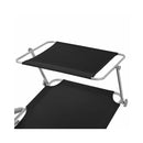 Sun Lounger With Canopy Steel Black