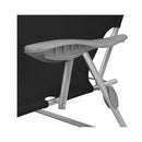 Sun Lounger With Canopy Steel Black