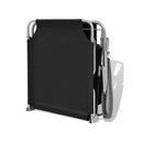 Sun Lounger With Canopy Steel Black