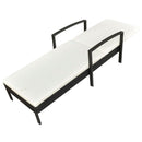 Sun Lounger With Cushion Poly Rattan - Black