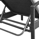 Sun Lounger With Cushion Poly Rattan - Black