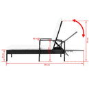 Sun Lounger With Cushion Poly Rattan - Black