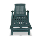 Sun Lounger With Footrest Plastic Green