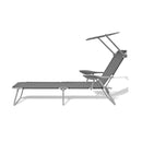 Sun Lounger With Canopy Steel Grey