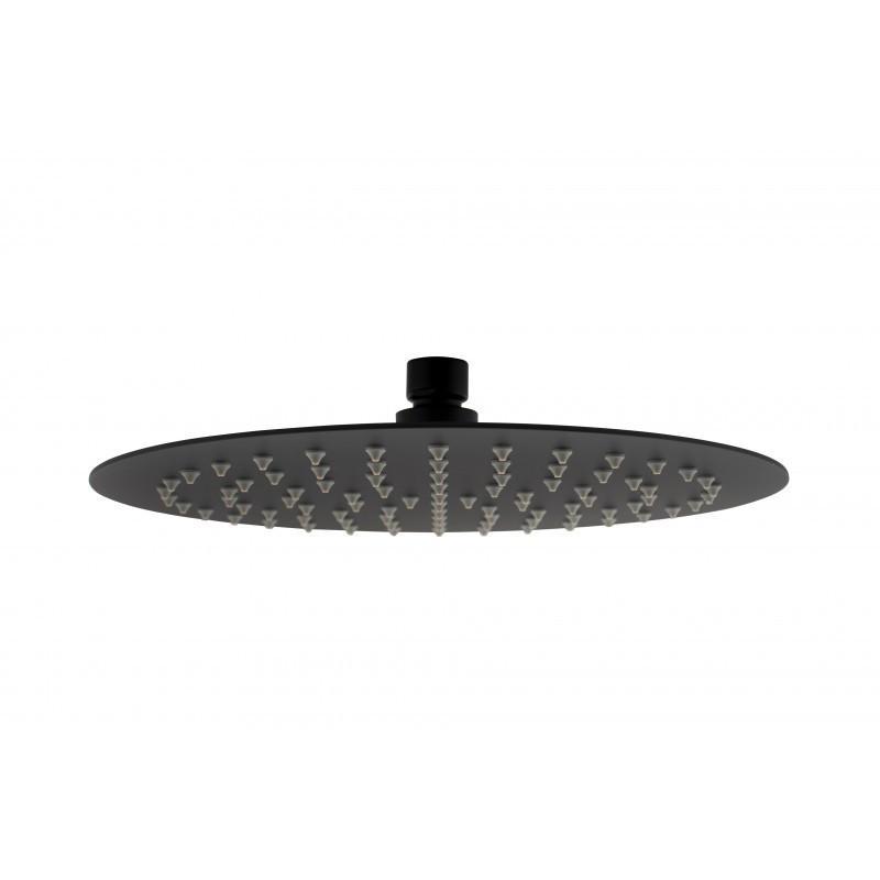 Super-slim Round Matte Black Rainfall Shower Head 250mm