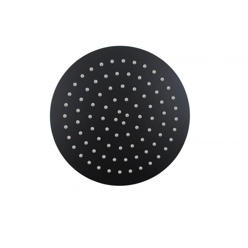 Super-slim Round Matte Black Rainfall Shower Head 300mm