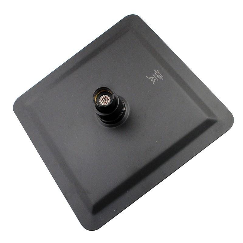 Super-slim Square Matte Black Rainfall Shower Head 200mm