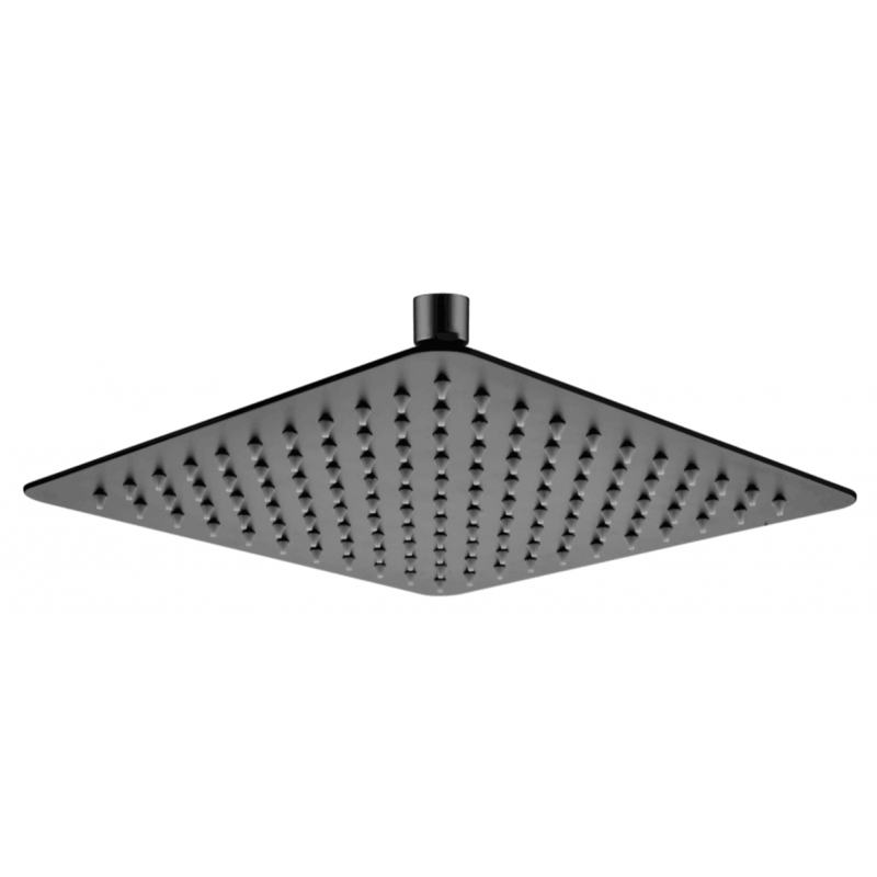 Super-slim Square Matte Black Rainfall Shower Head 250mm