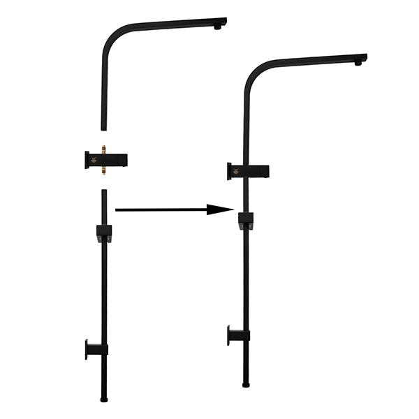 10Inch Shower Head 250Mm Square Handheld Heads Set High Pressure Black