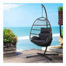 Swing Chair Egg Hammock Stand Outdoor Furniture Wicker Seat Black