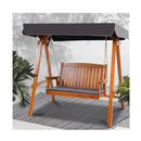 Swing Chair Wooden Garden Bench Canopy 2 Seater Outdoor Furniture