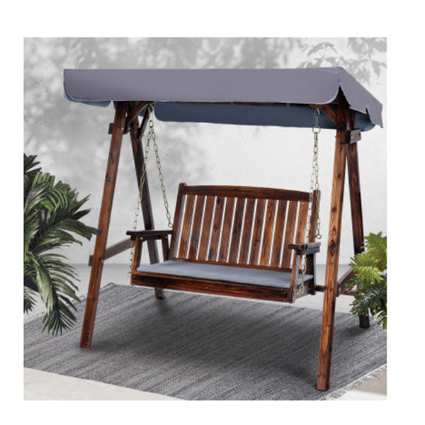 Swing Chair Wooden Garden Bench Canopy 2 Seater Outdoor Furniture