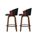 Set Of 2 Bar Stools Kitchen Wooden Chair Swivel Chairs Leather