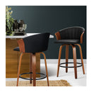 Set Of 2 Bar Stools Kitchen Wooden Chair Swivel Chairs Leather