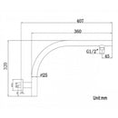 Swivel Round Chrome Wall Mounted Shower Arm